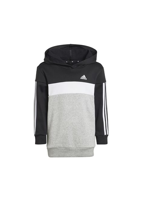 TUTA 3 STRIPES TIBERIO FLEECE CON LEGGINGS NERO GRIGIO BAMBINA ADIDAS CORE | Tute | IJ6327-